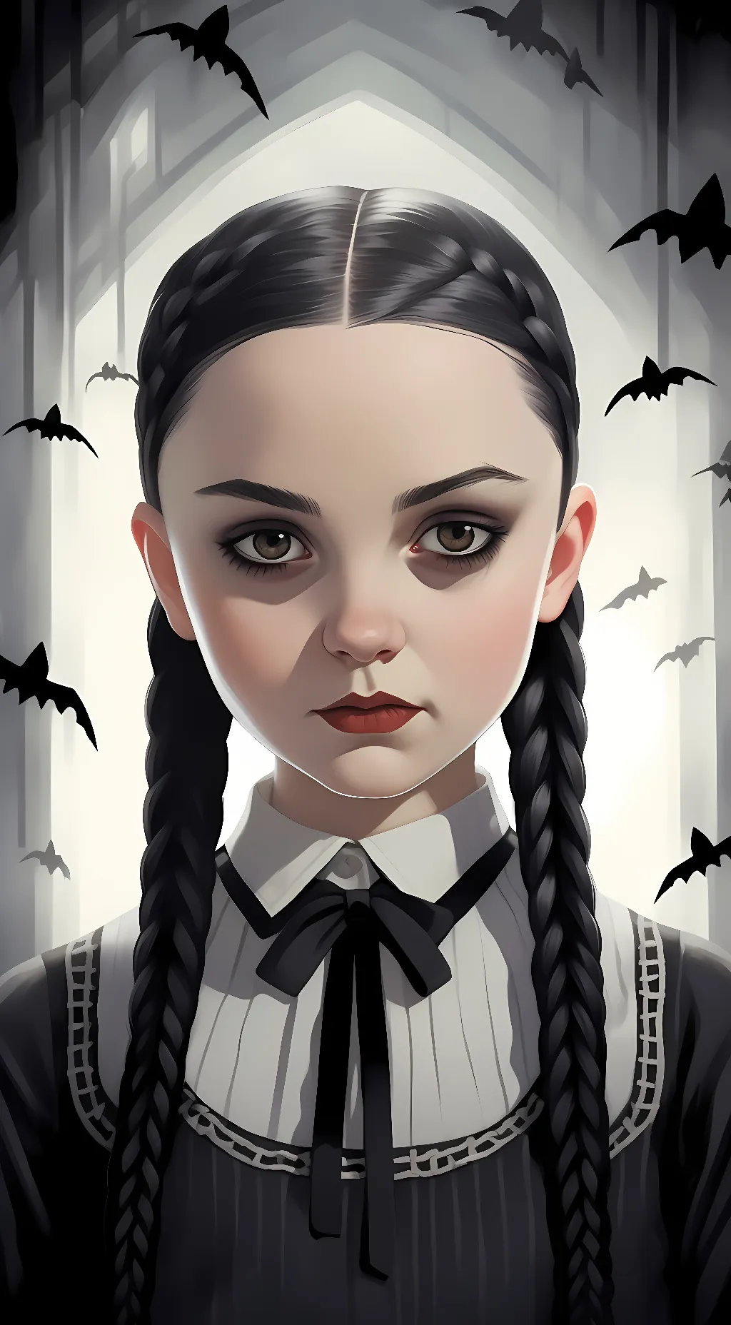 ai character: Wednesday Addams background