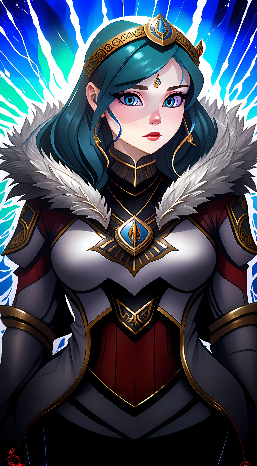 ai character: female 404 Guardia background