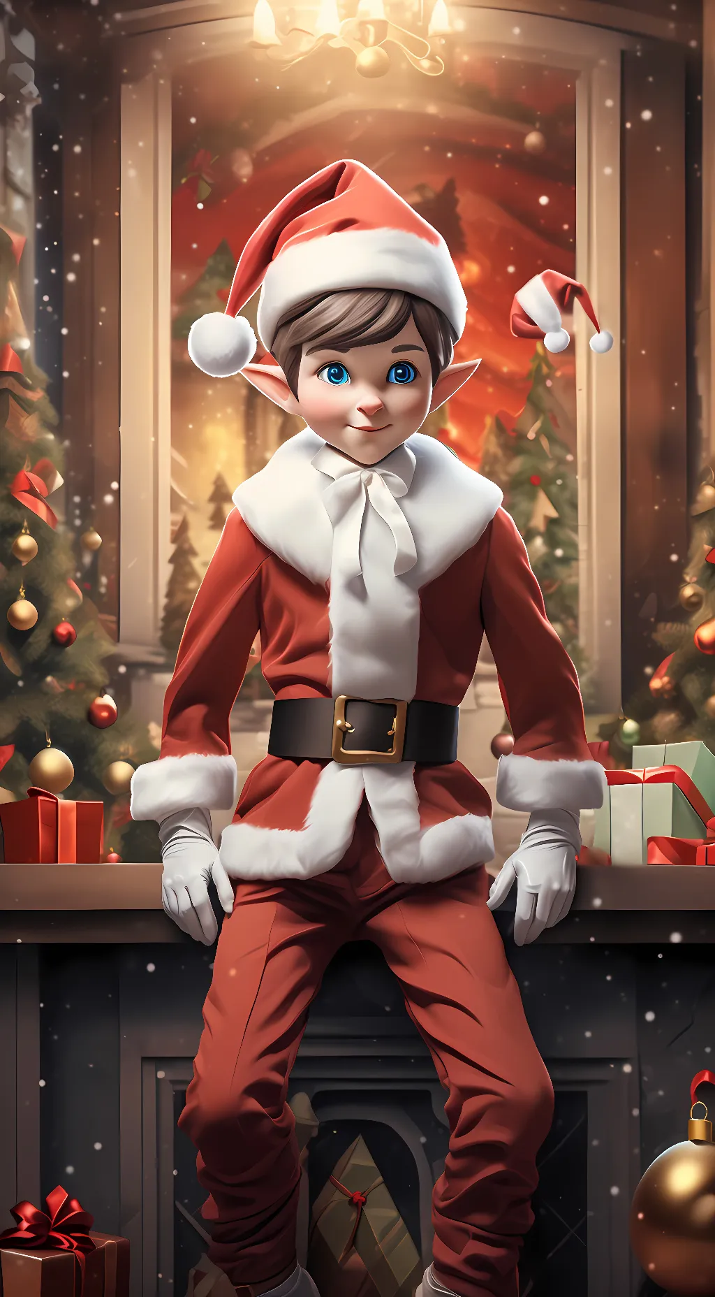 ai character: eif on the shelf  background