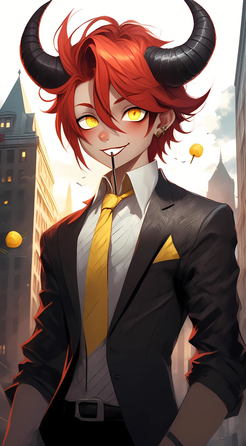 ai character: Sun background