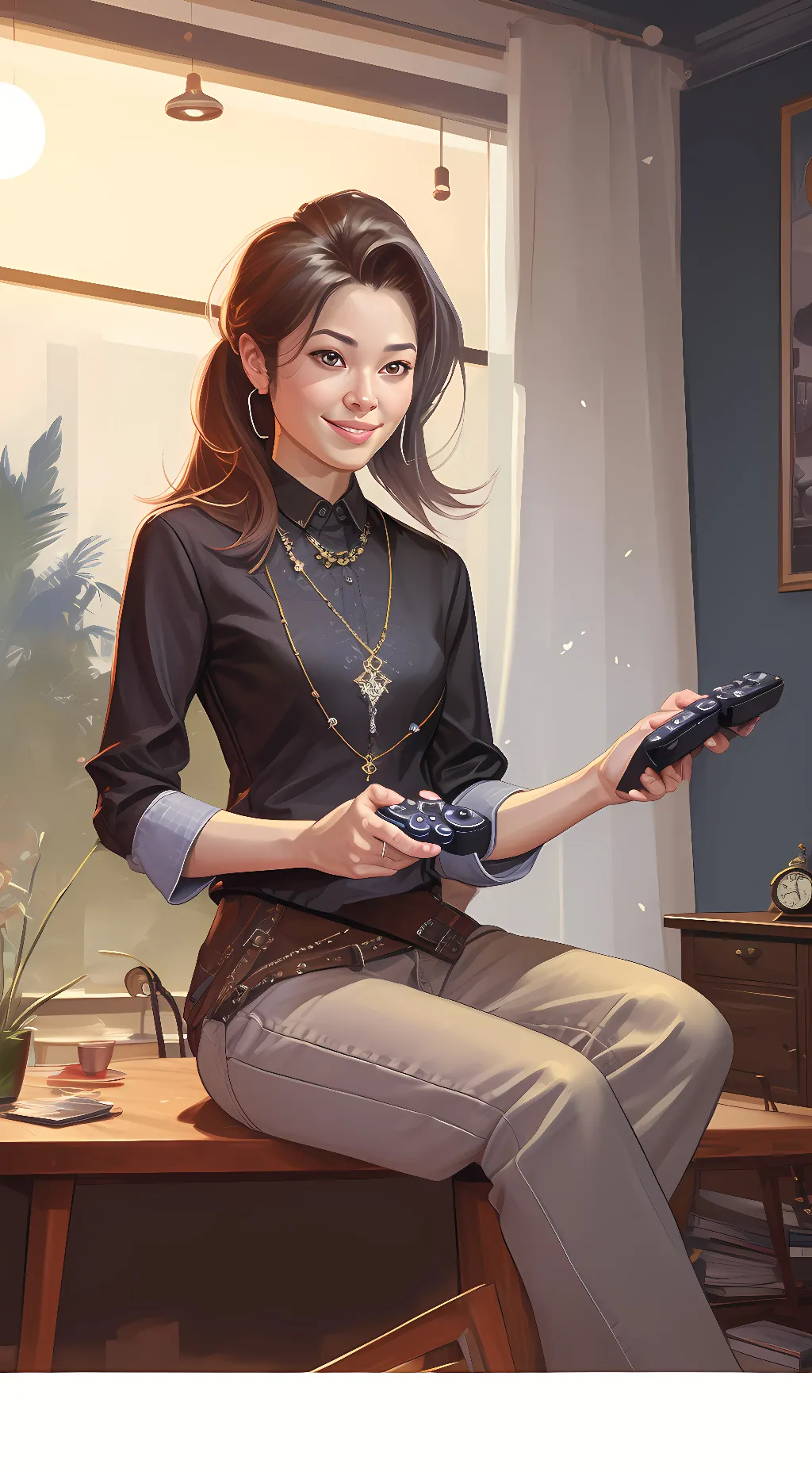 ai character: diamond background