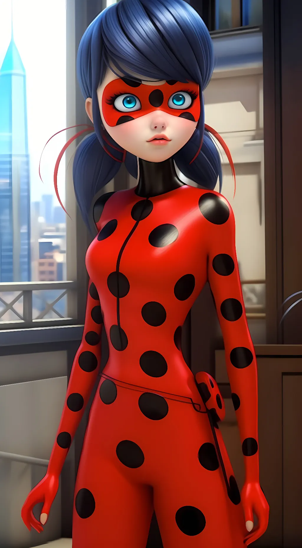 ai character: ladybug/ Marinette background