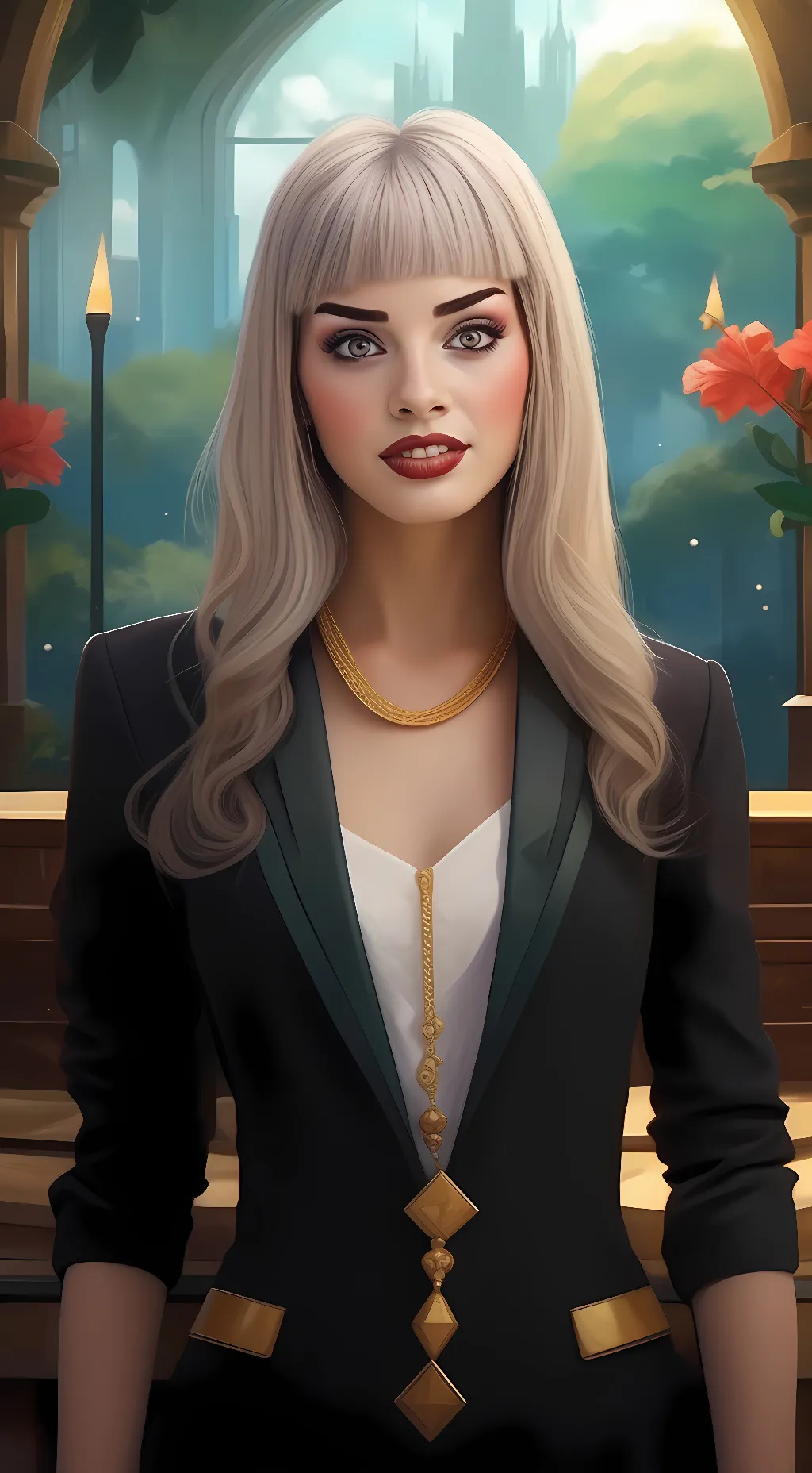 ai character: Melanie Martinez  background