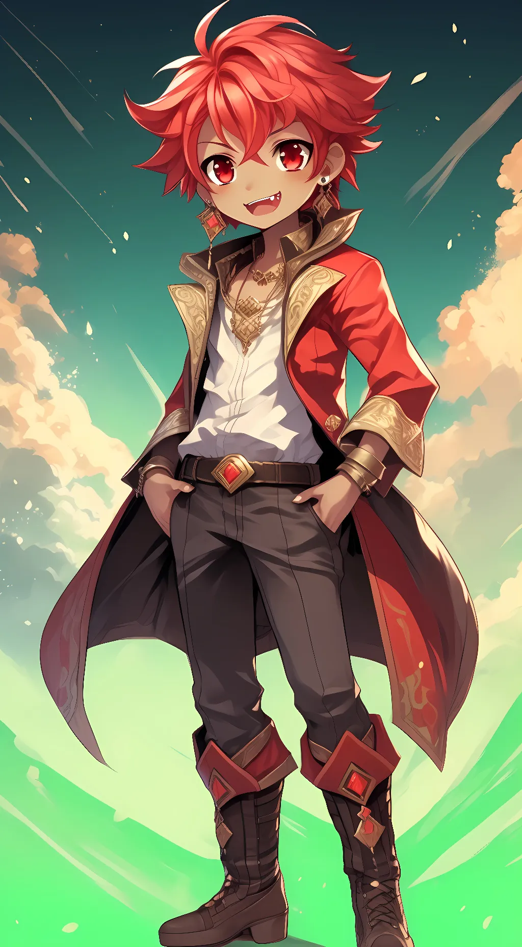 ai character: Red background