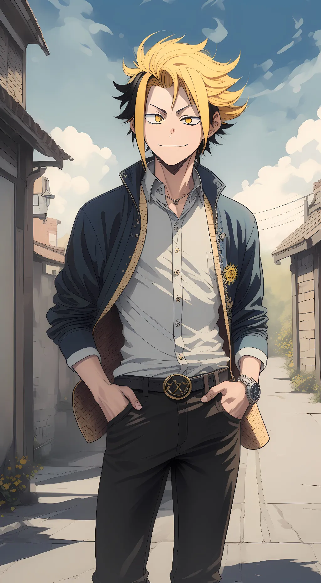 ai character: Villain denki  background