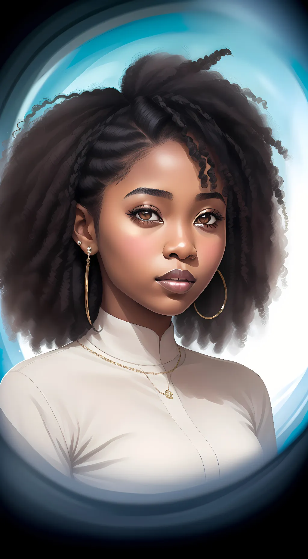 ai character: Indigo Brown background