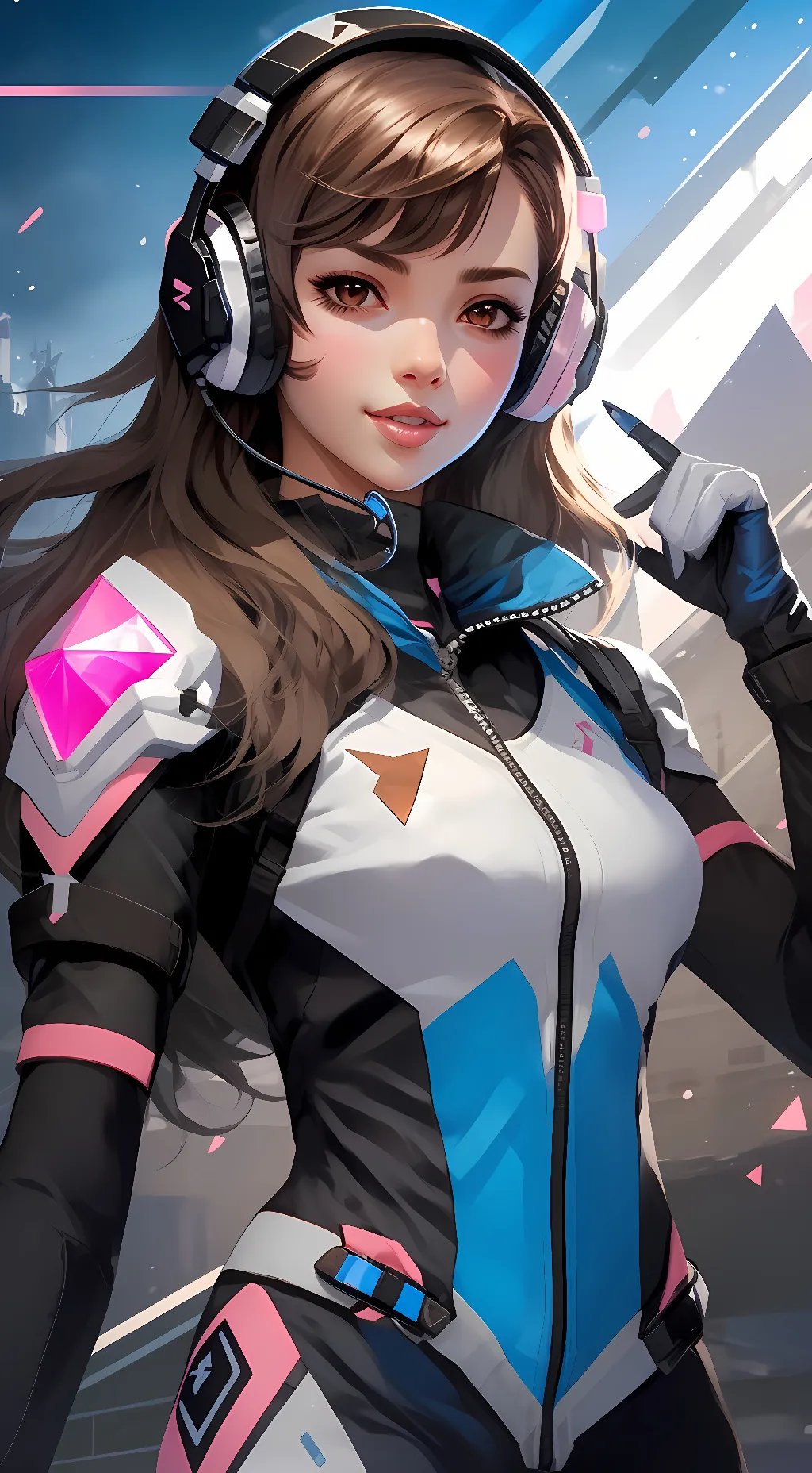 ai character: Hana Song (D.Va) background