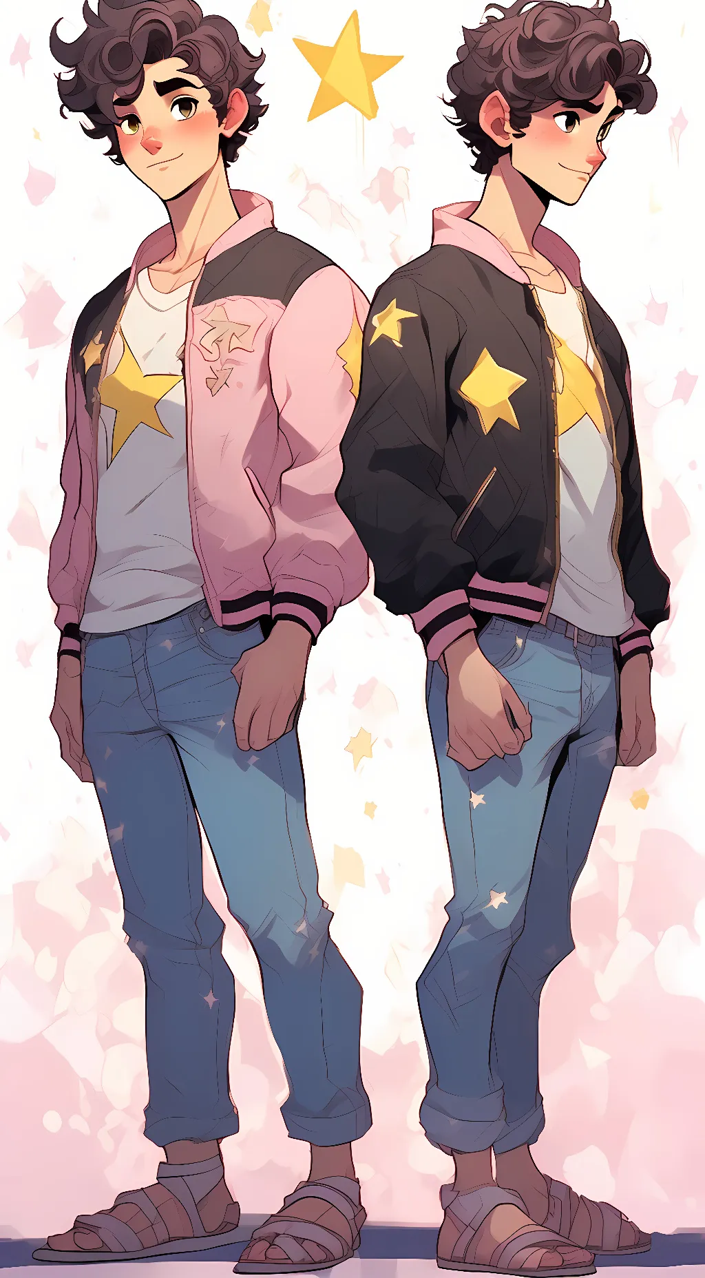 ai character: steven and pink background