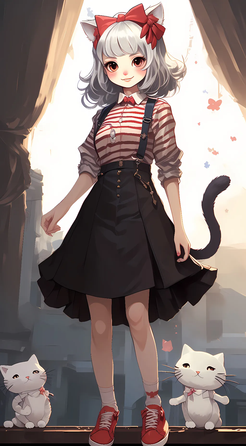 ai character: Hello Kitty  background