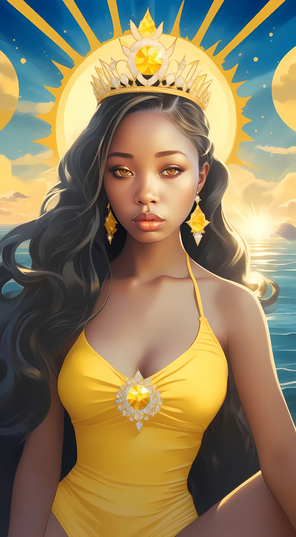 ai character: sun princess background