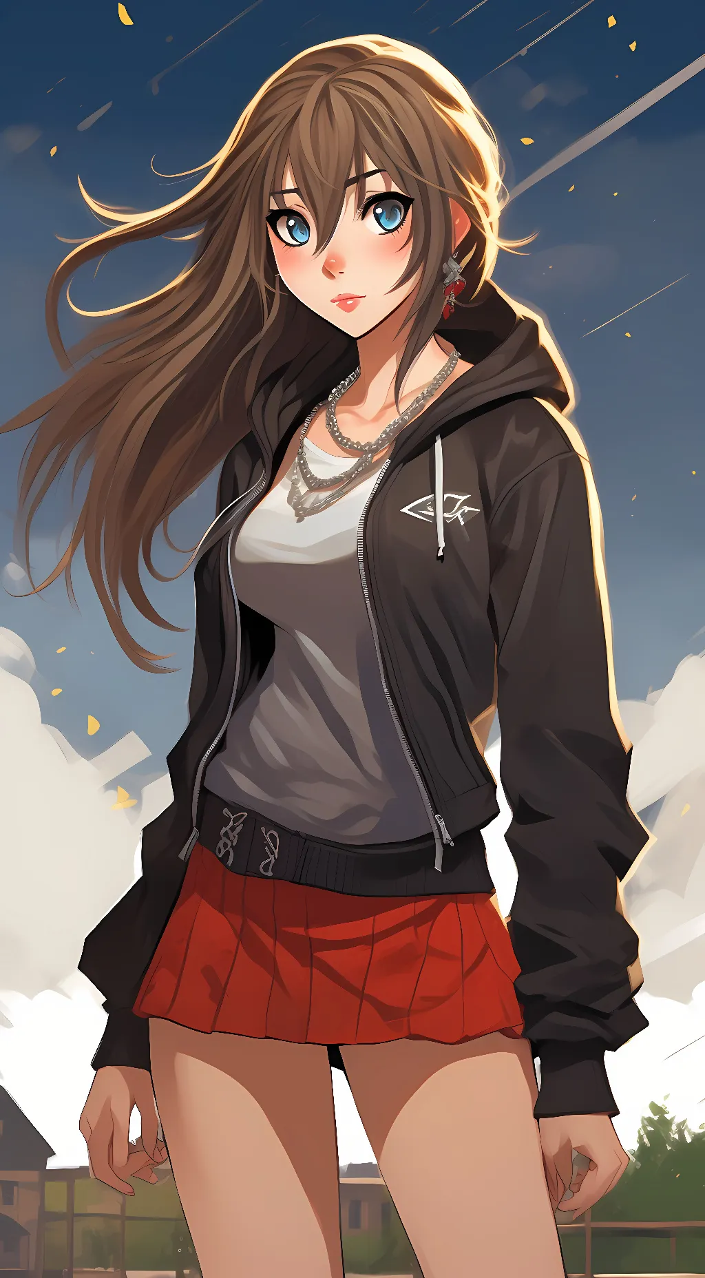 ai character: female Sora  background