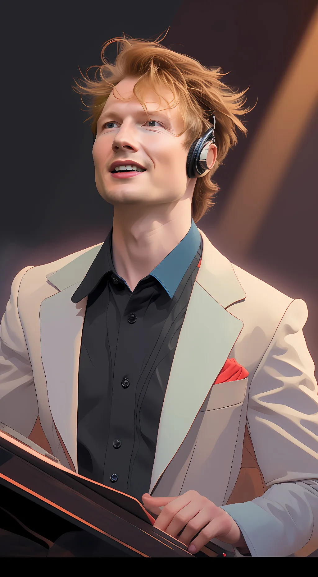 ai character: Ed Sheeran  background