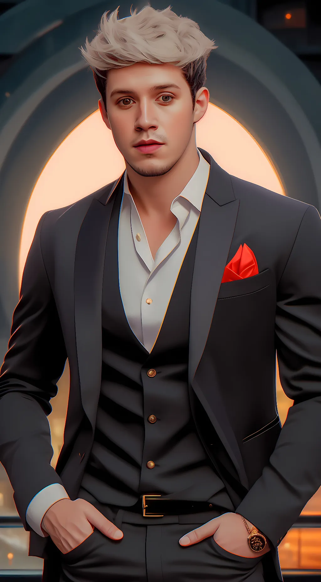 ai character: Niall Horan  background