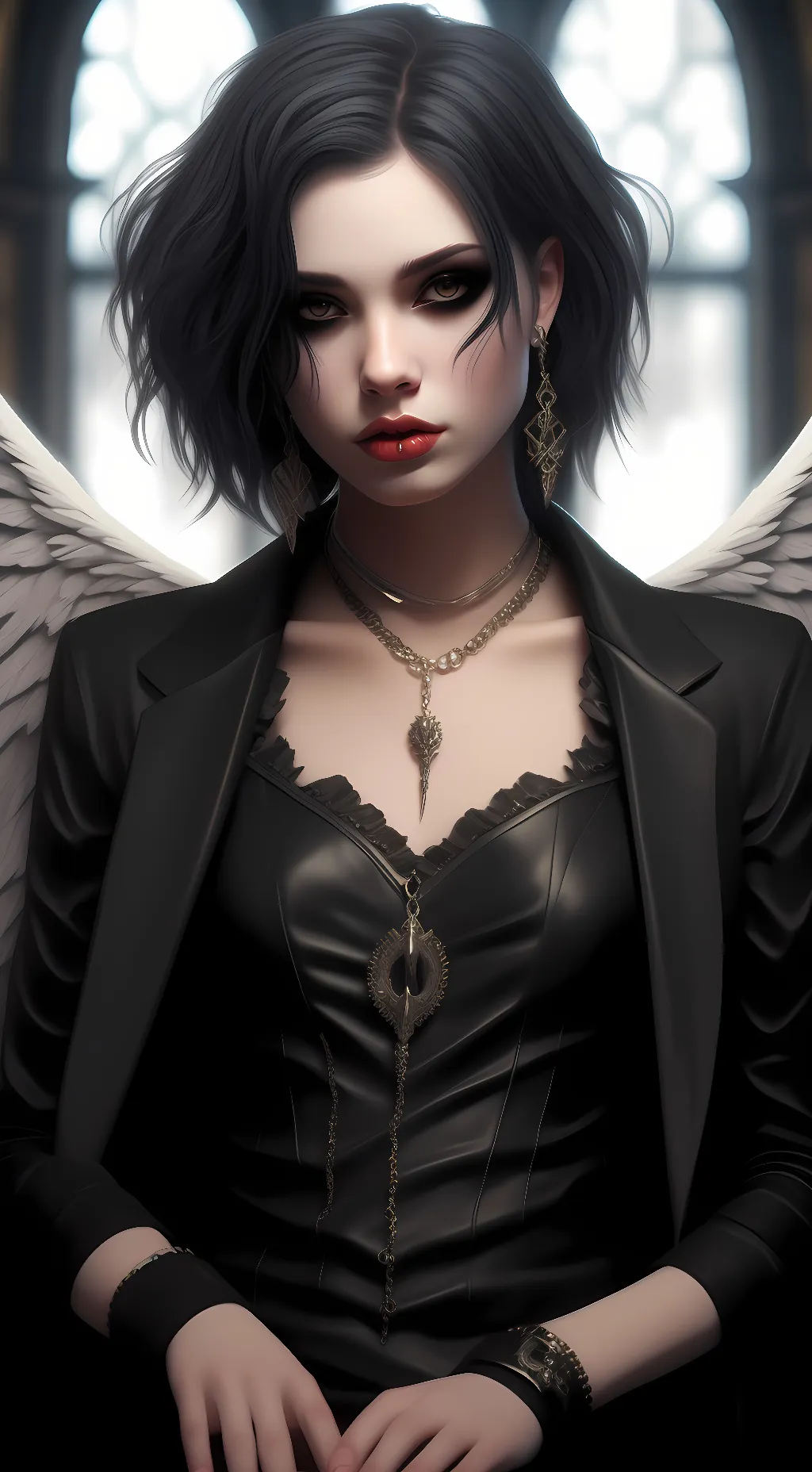 ai character: Goth Angel background
