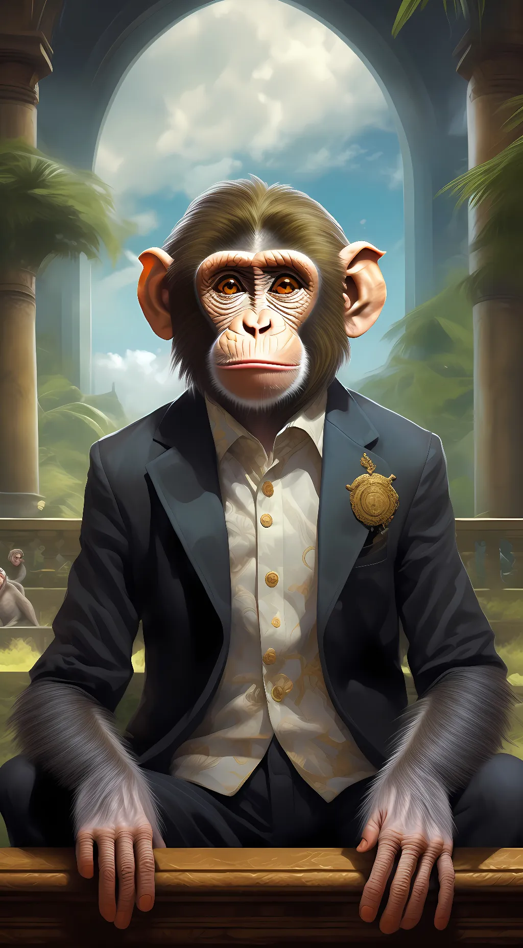 ai character: monkey background