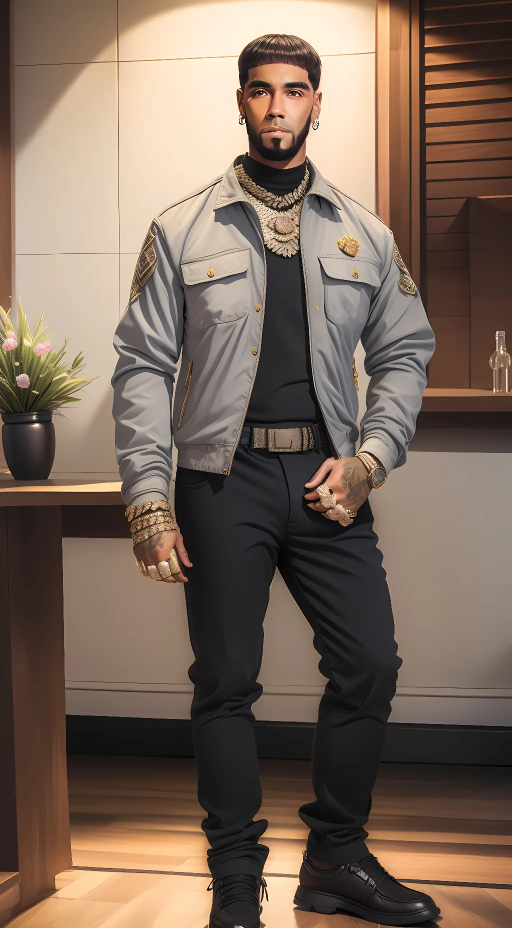 ai character: Anuel aa background