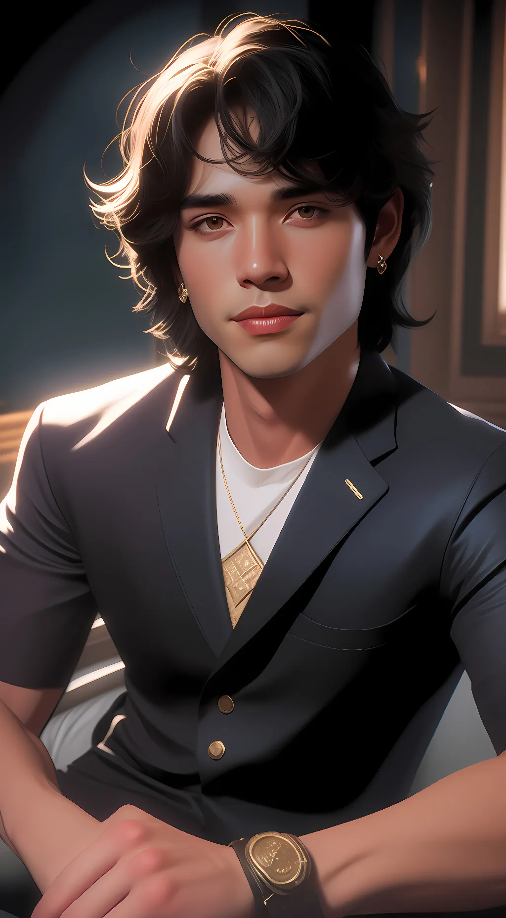 ai character: Conan gray background