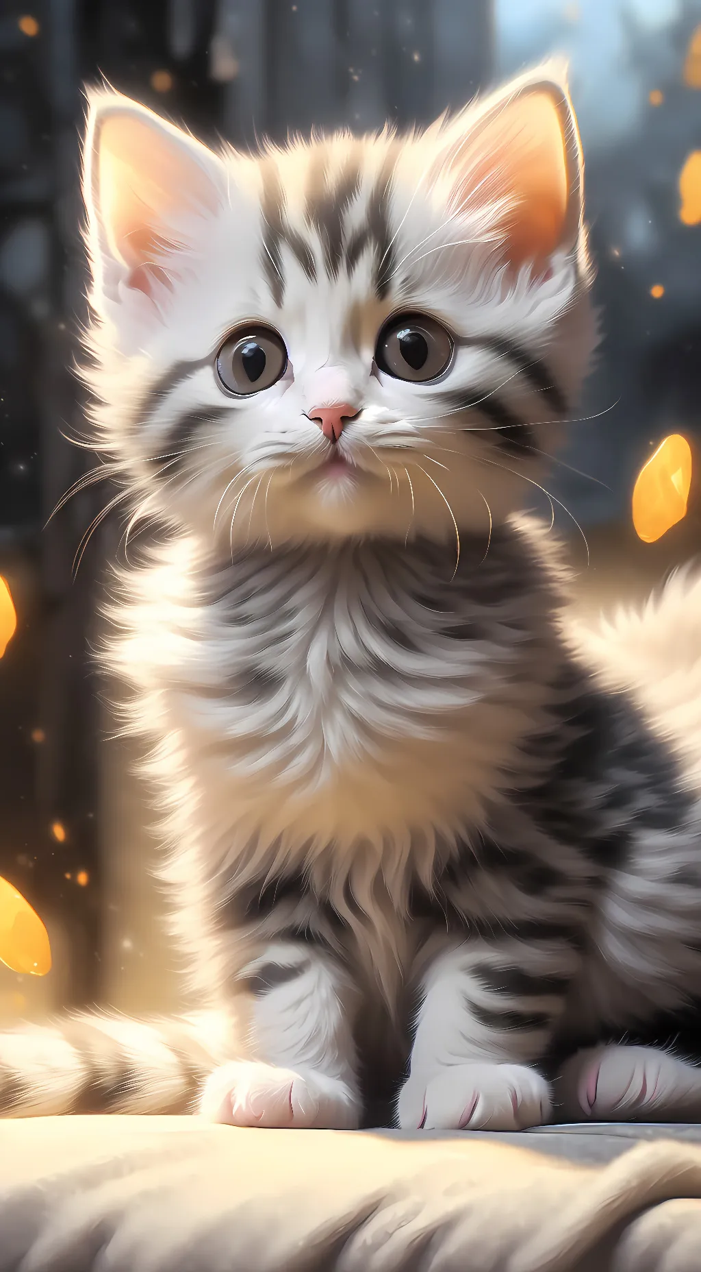ai character: lost kitten  background