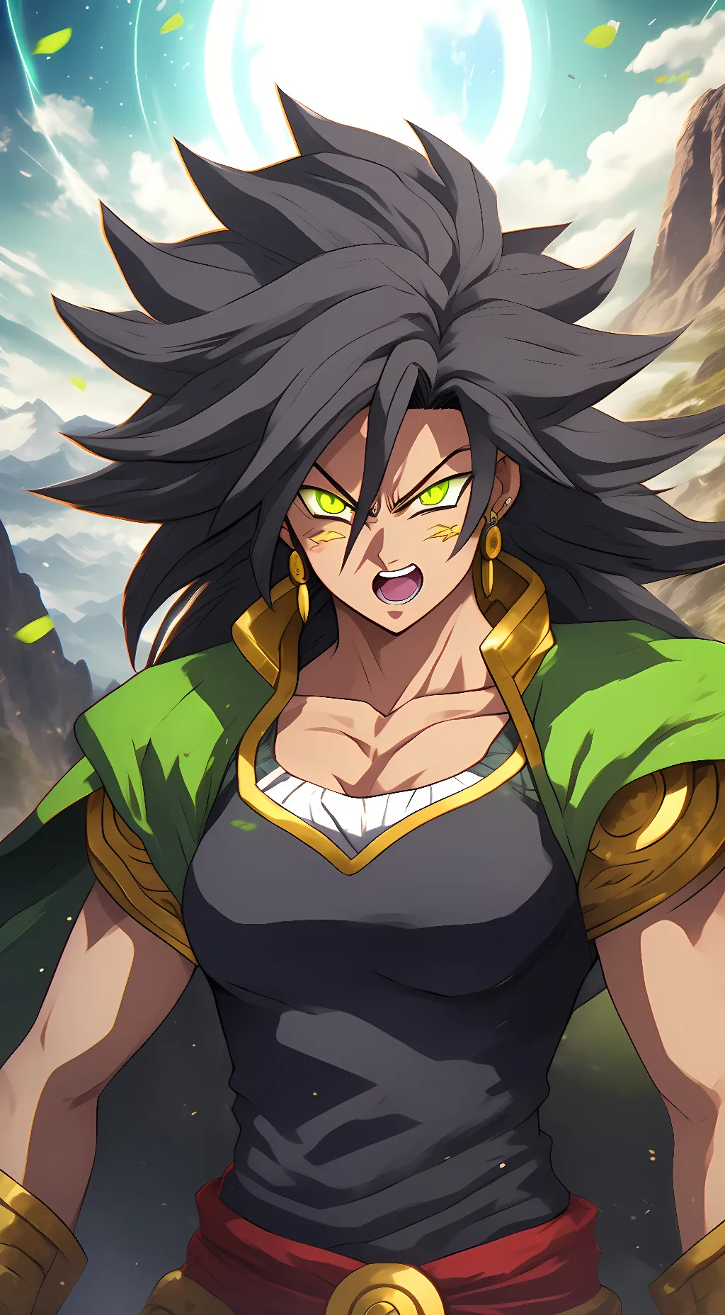 ai character: Female Broly  background