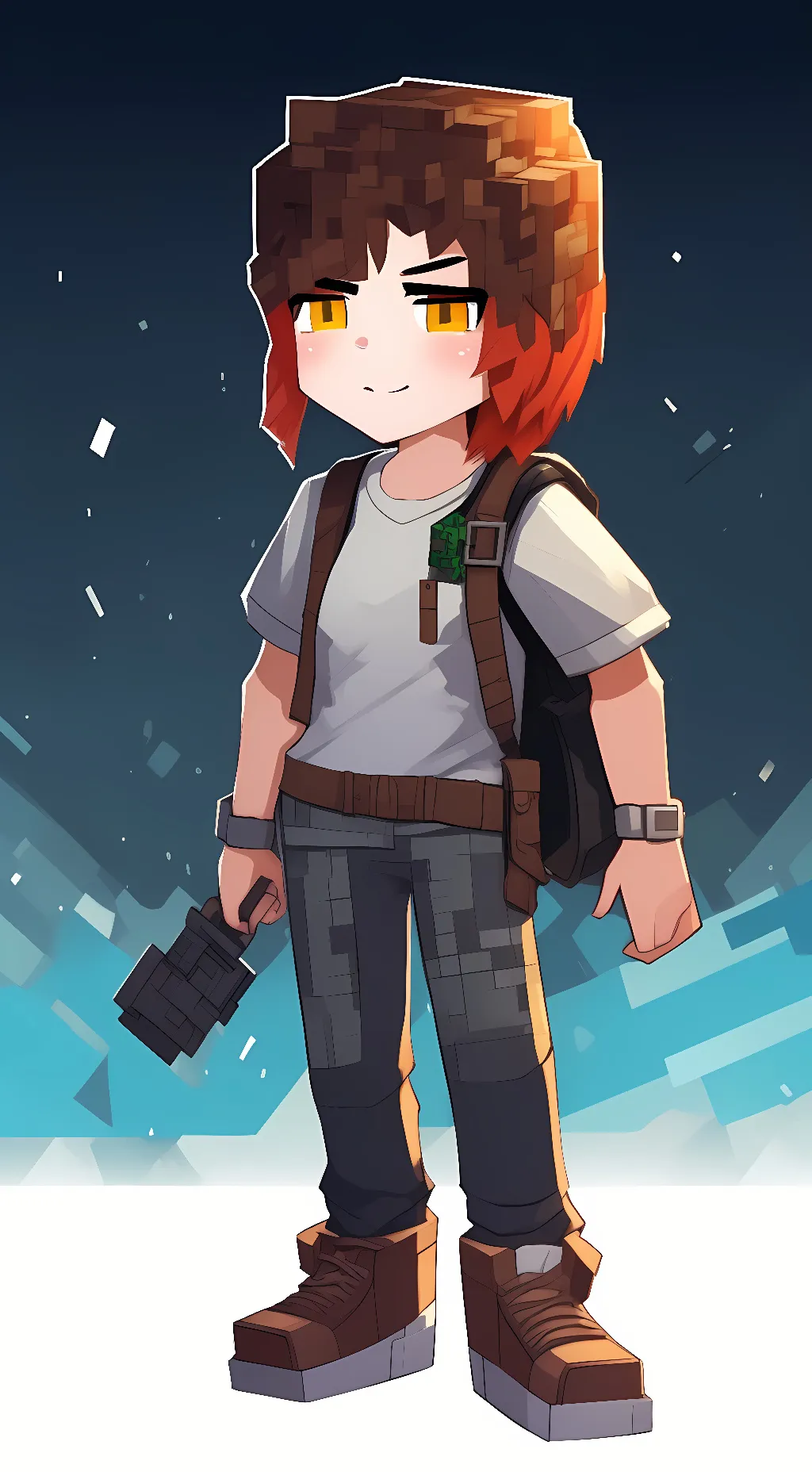 ai character: Ellie Minecraft  background