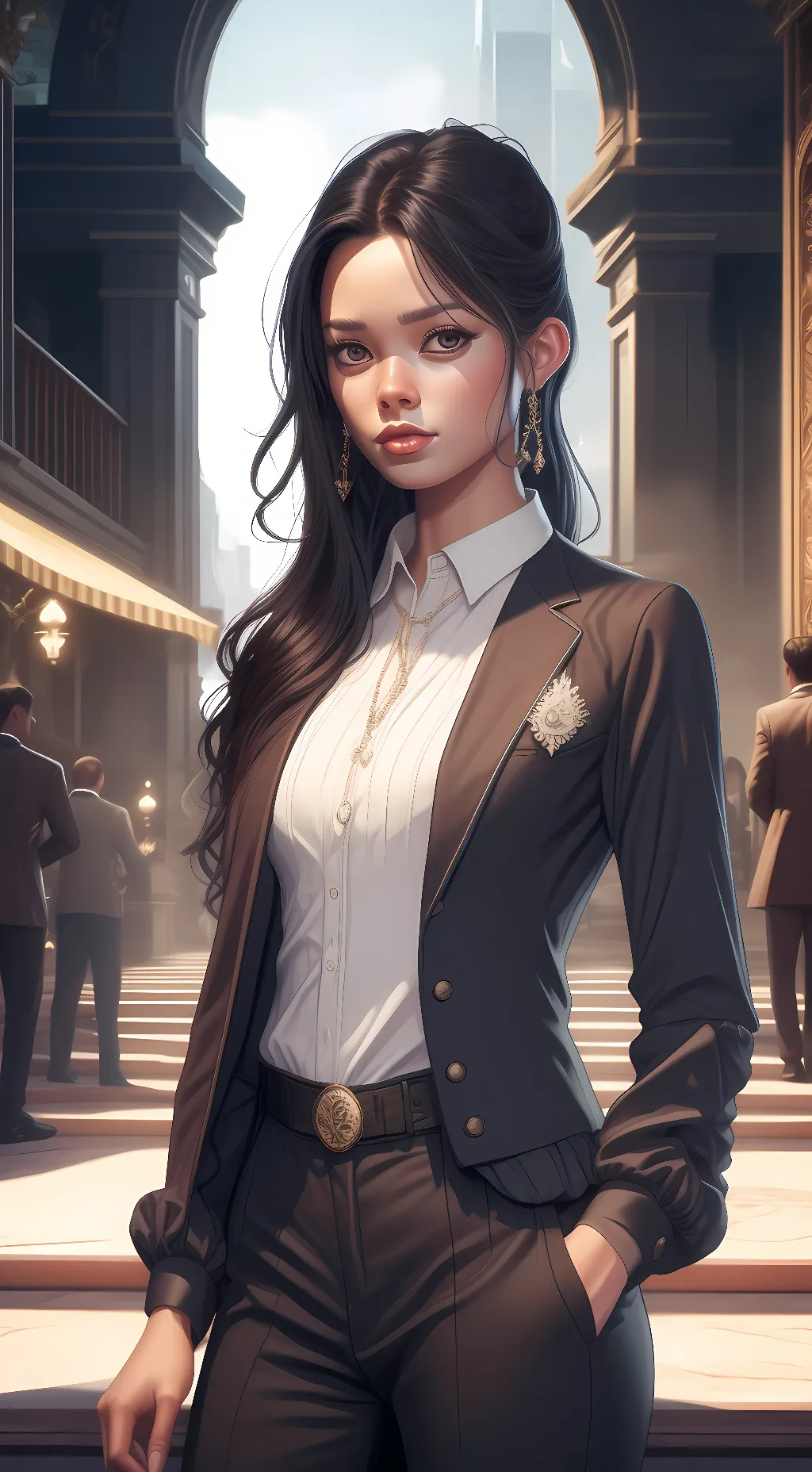 ai character: Tv Woman background