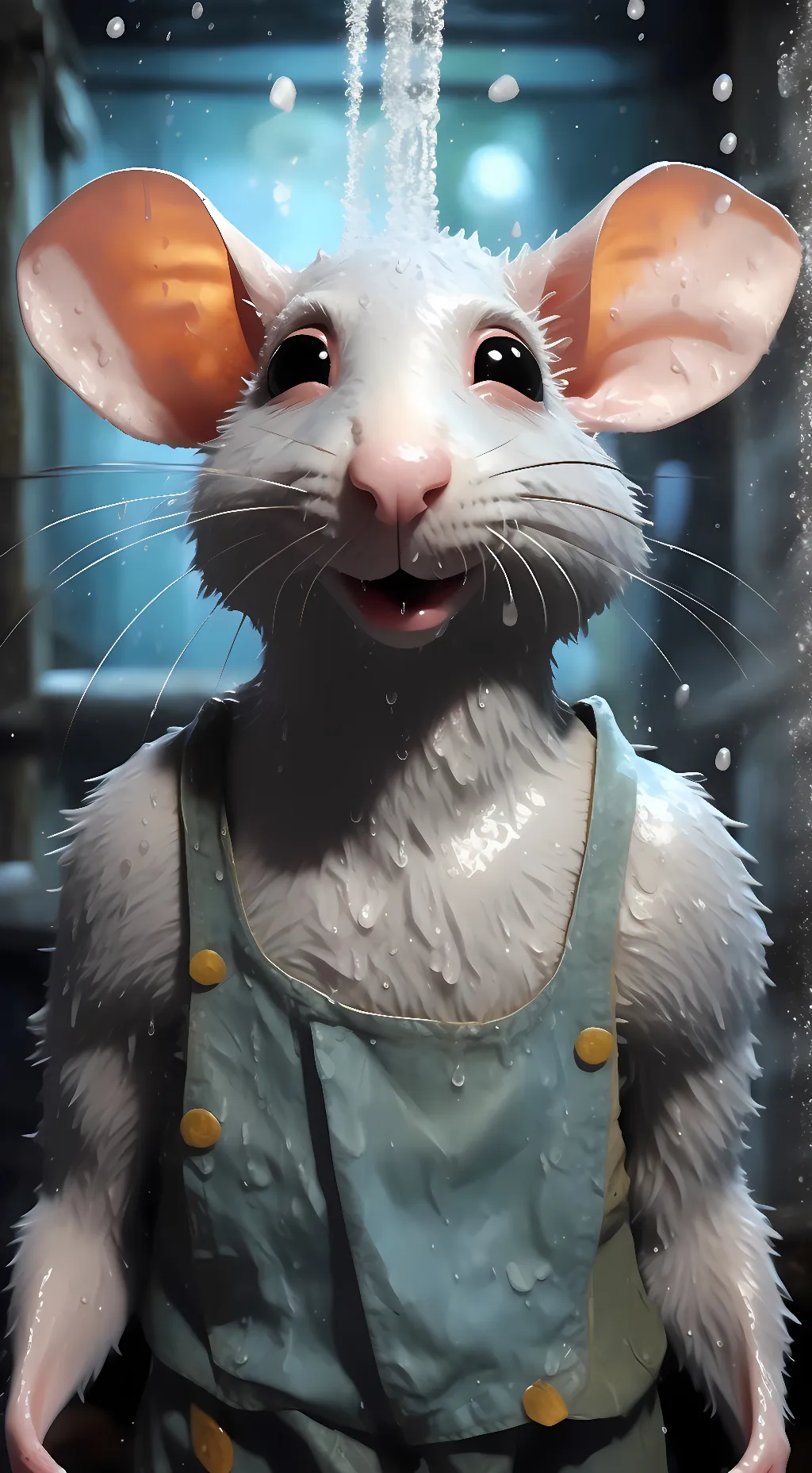 ai character: SHOWER RAT TEST background