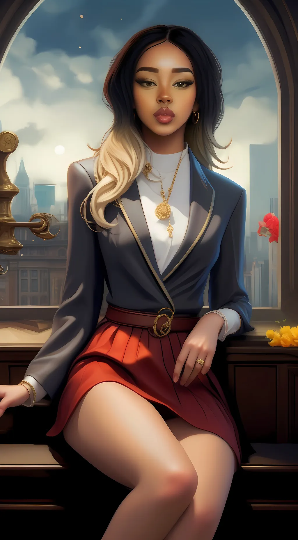 ai character: Nicky  background