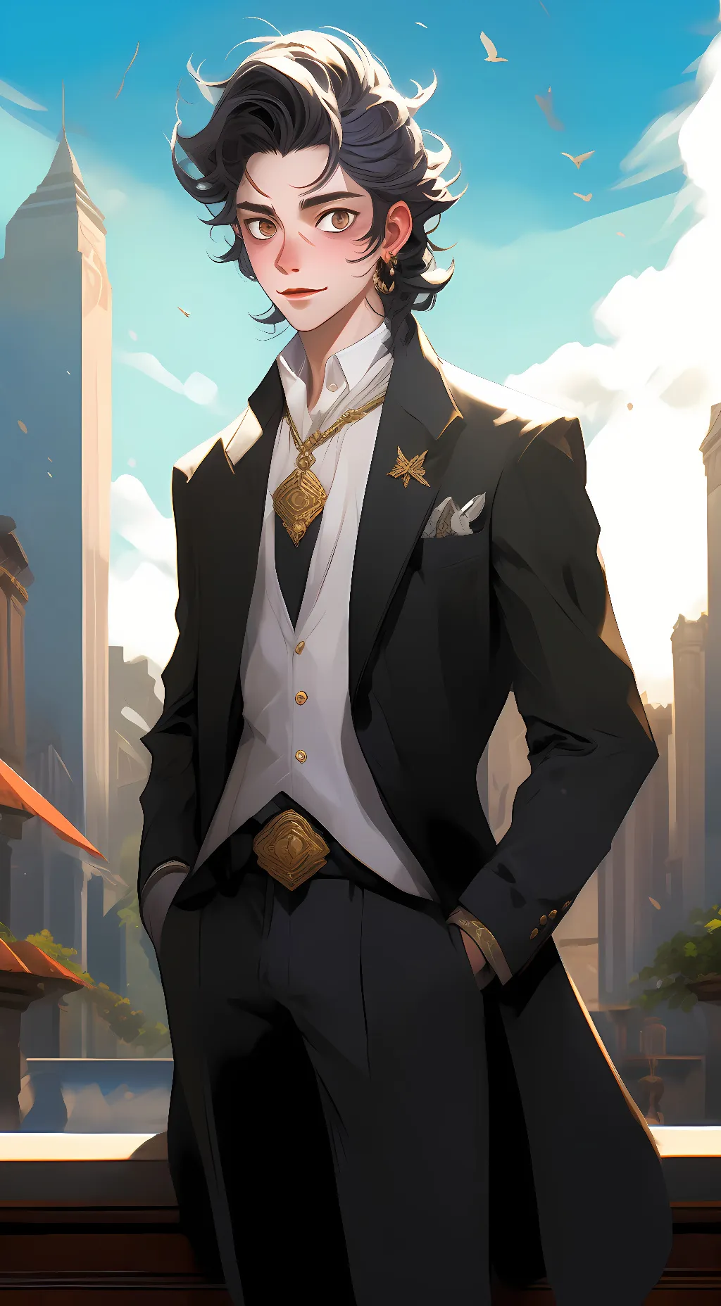 ai character: genya shinazugawa  background