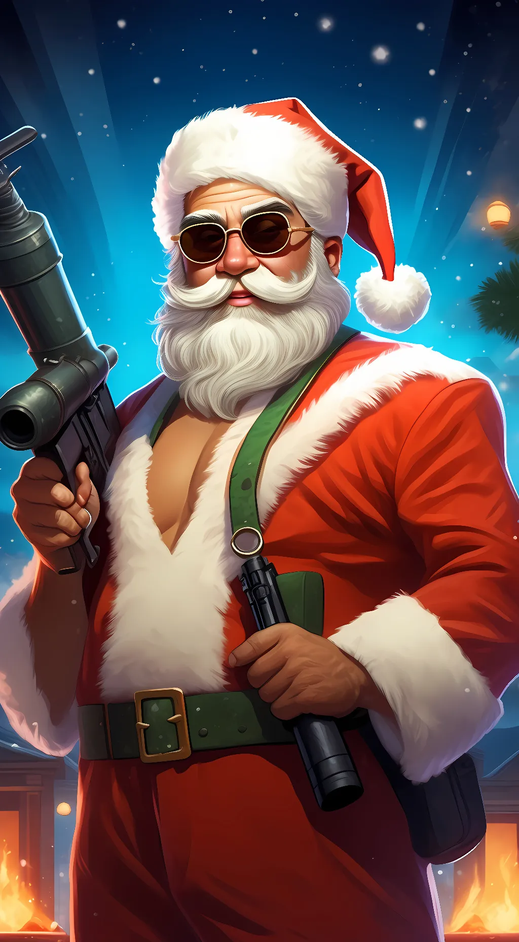 ai character: Santa with a rpg background
