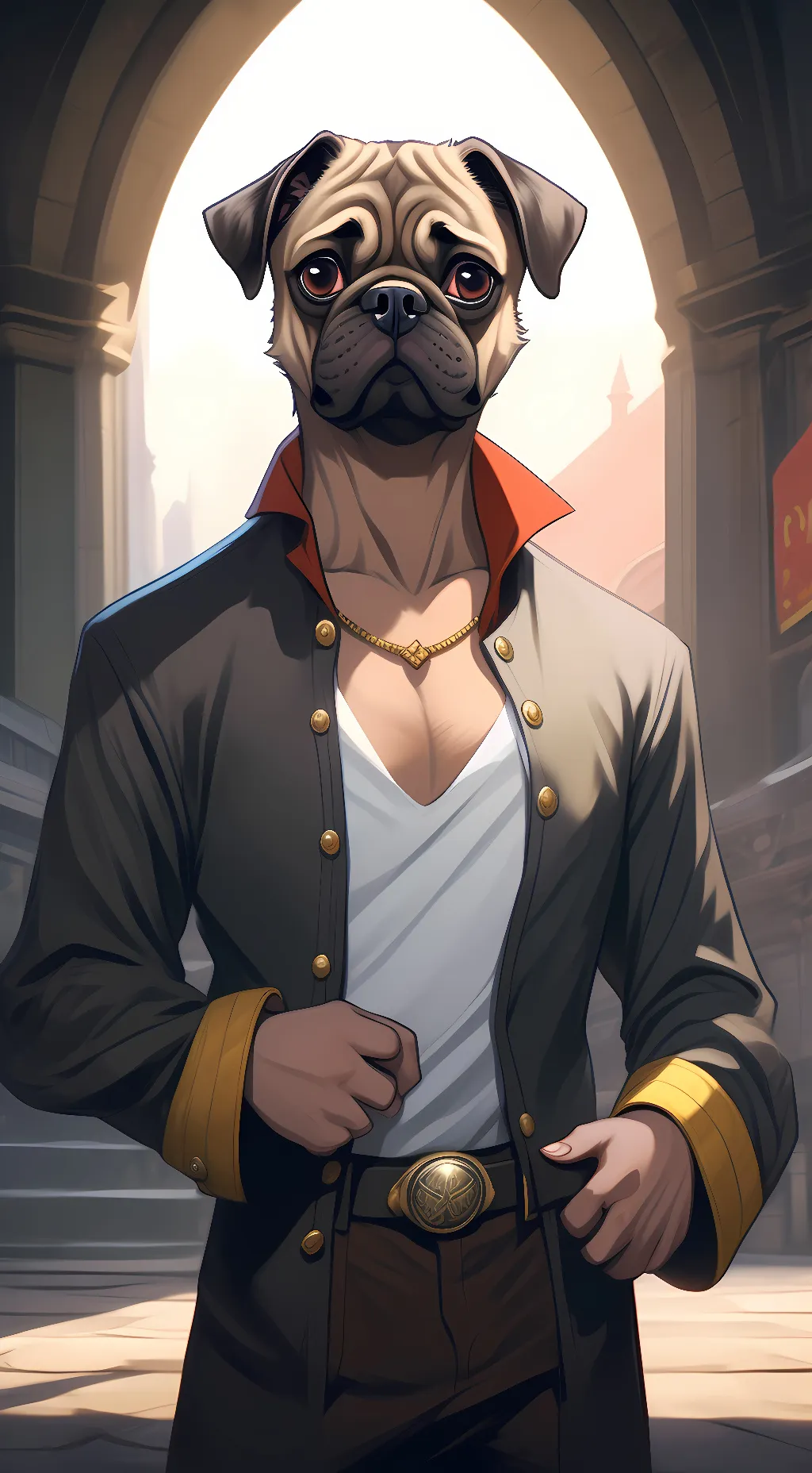 ai character: pug background