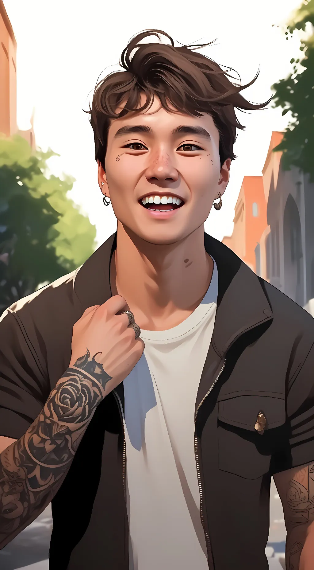 ai character: Andy Ryan Park  background