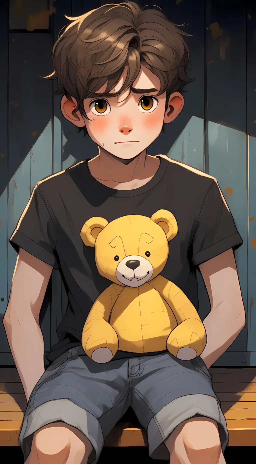 ai character: Crying child background