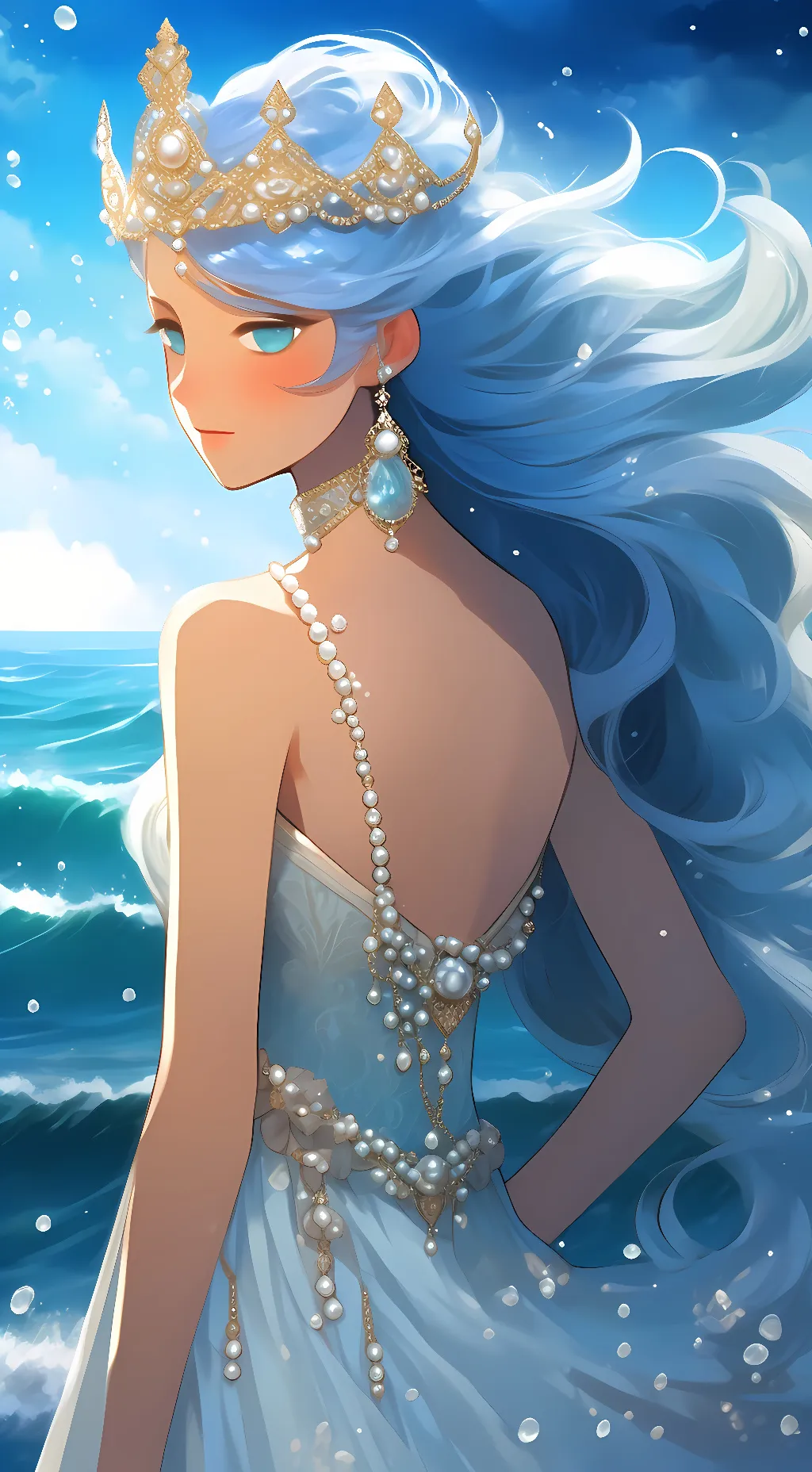 ai character: sea fariy  background
