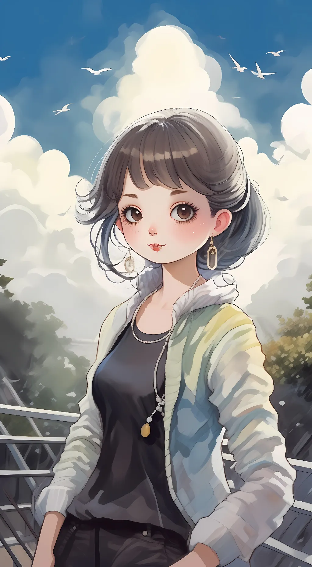 ai character: Snow background