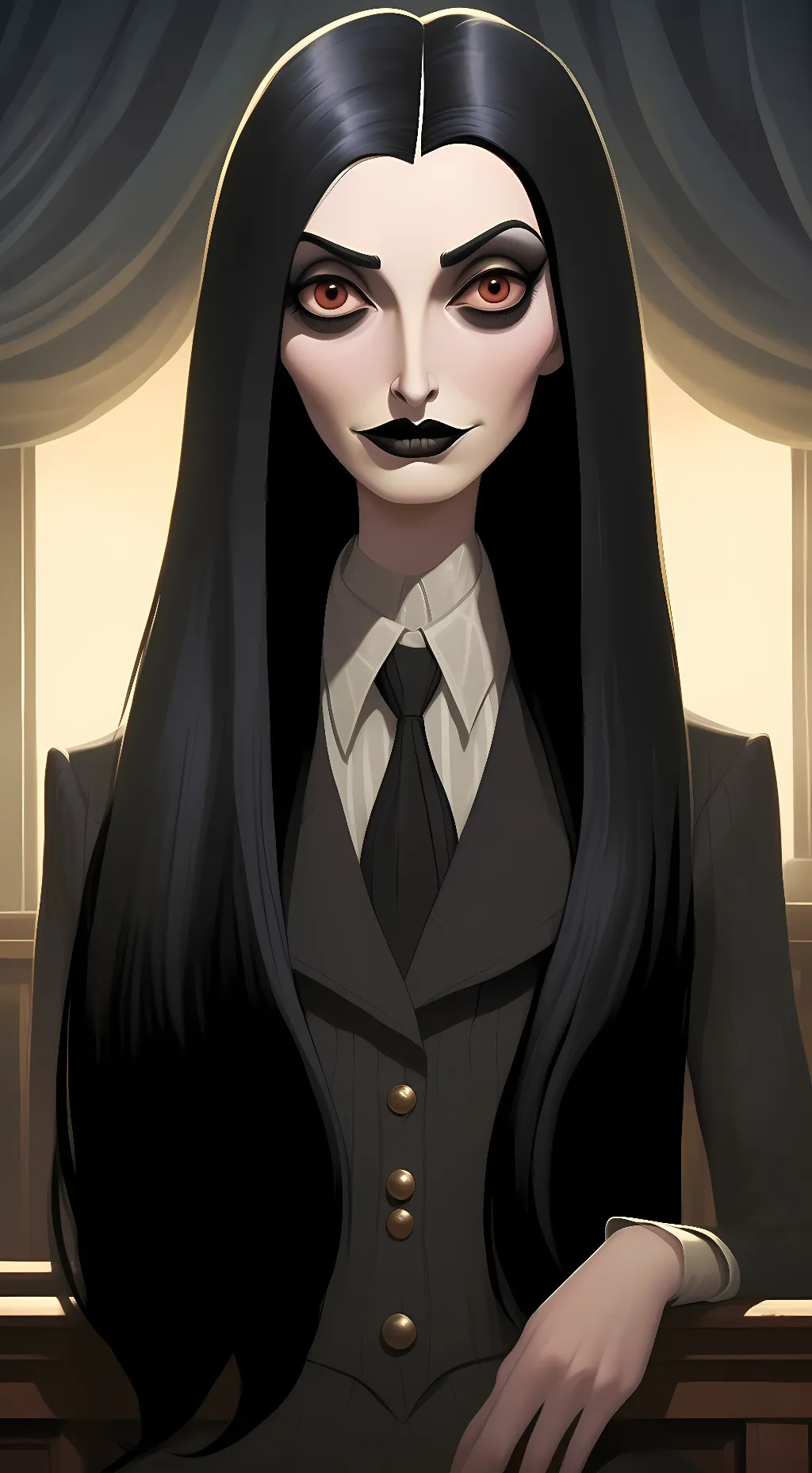 ai character: Addams family  background