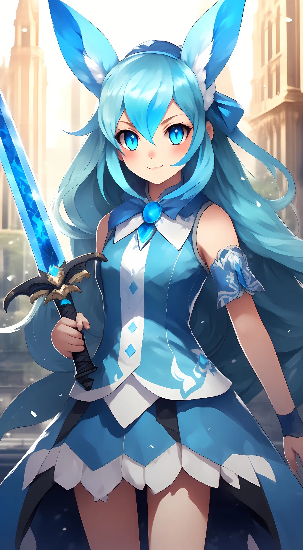 ai character: lazuli the Glaceon background
