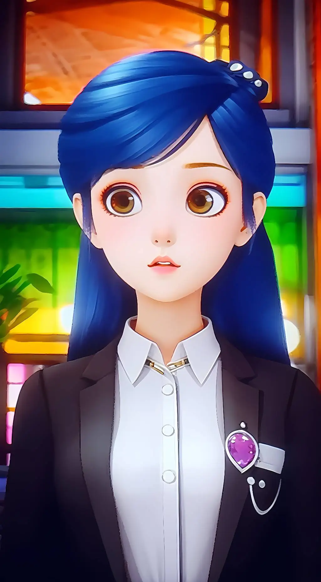 ai character: lavender background
