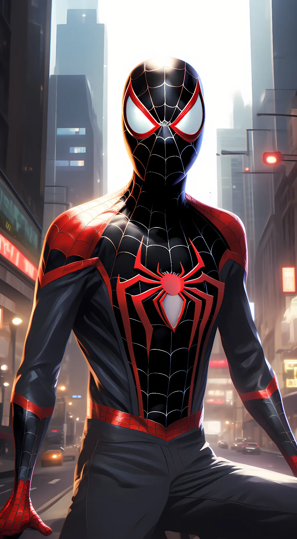 ai character: Spiderman (Miles)  background