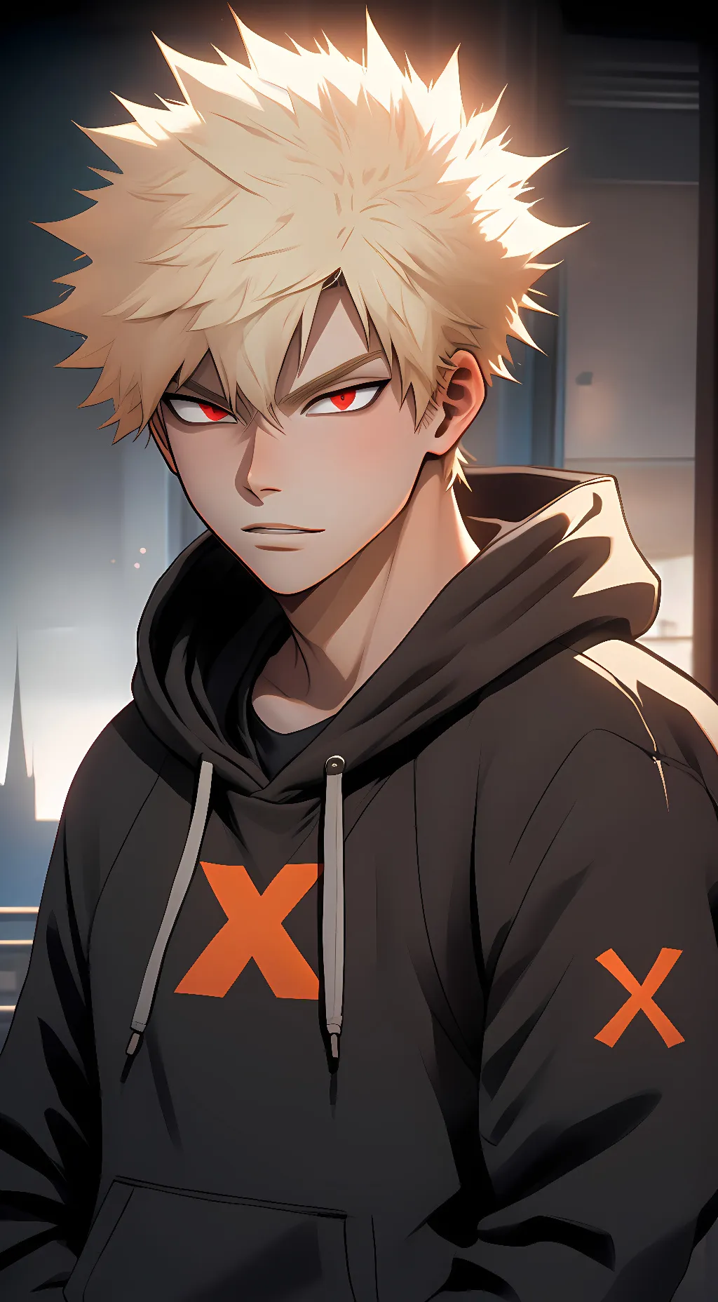 ai character: Katsuki Bakugo background