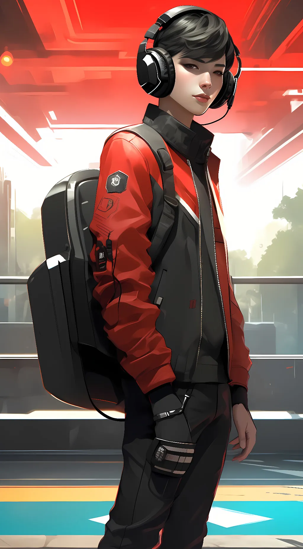 ai character: fire background