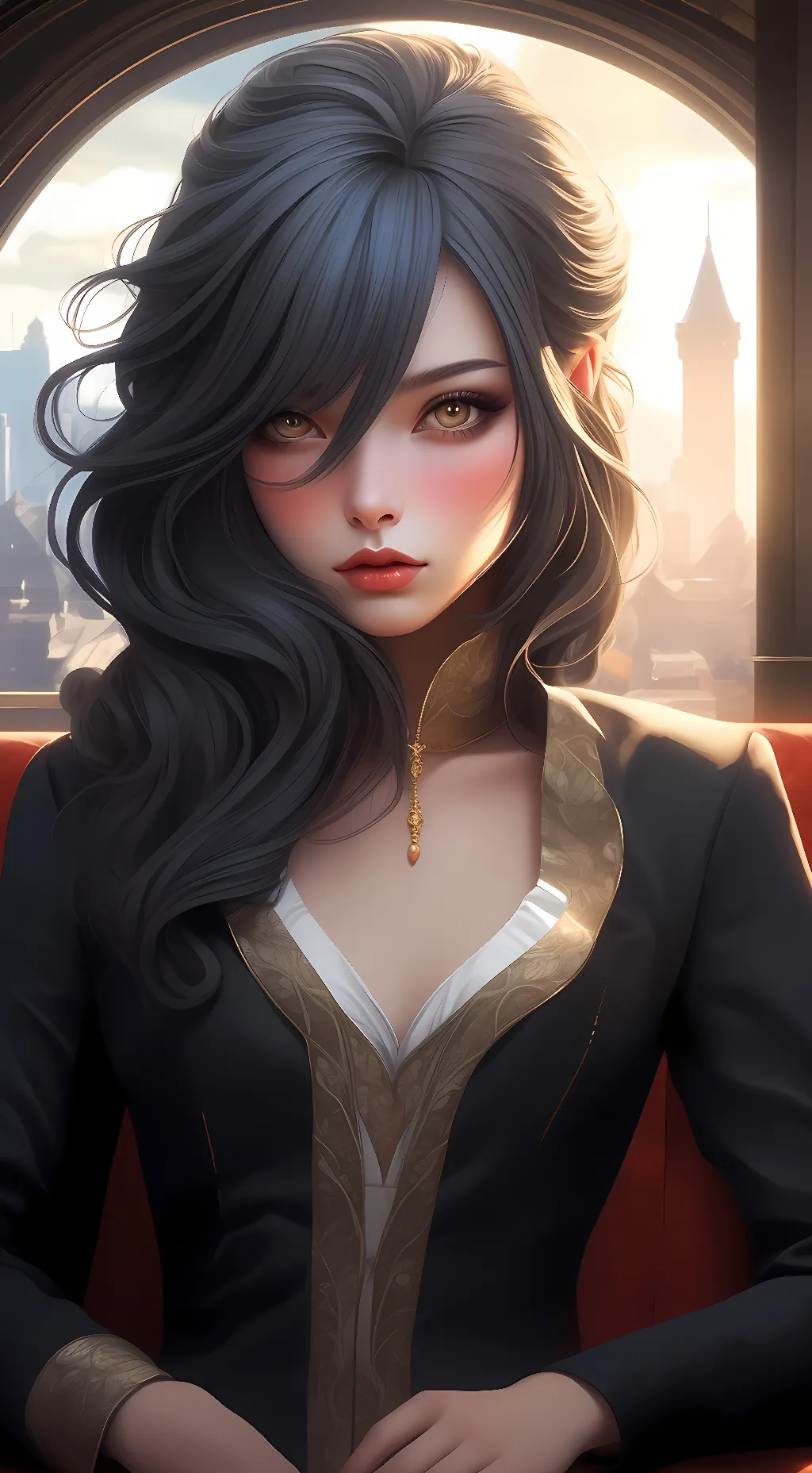 ai character: scarlet background