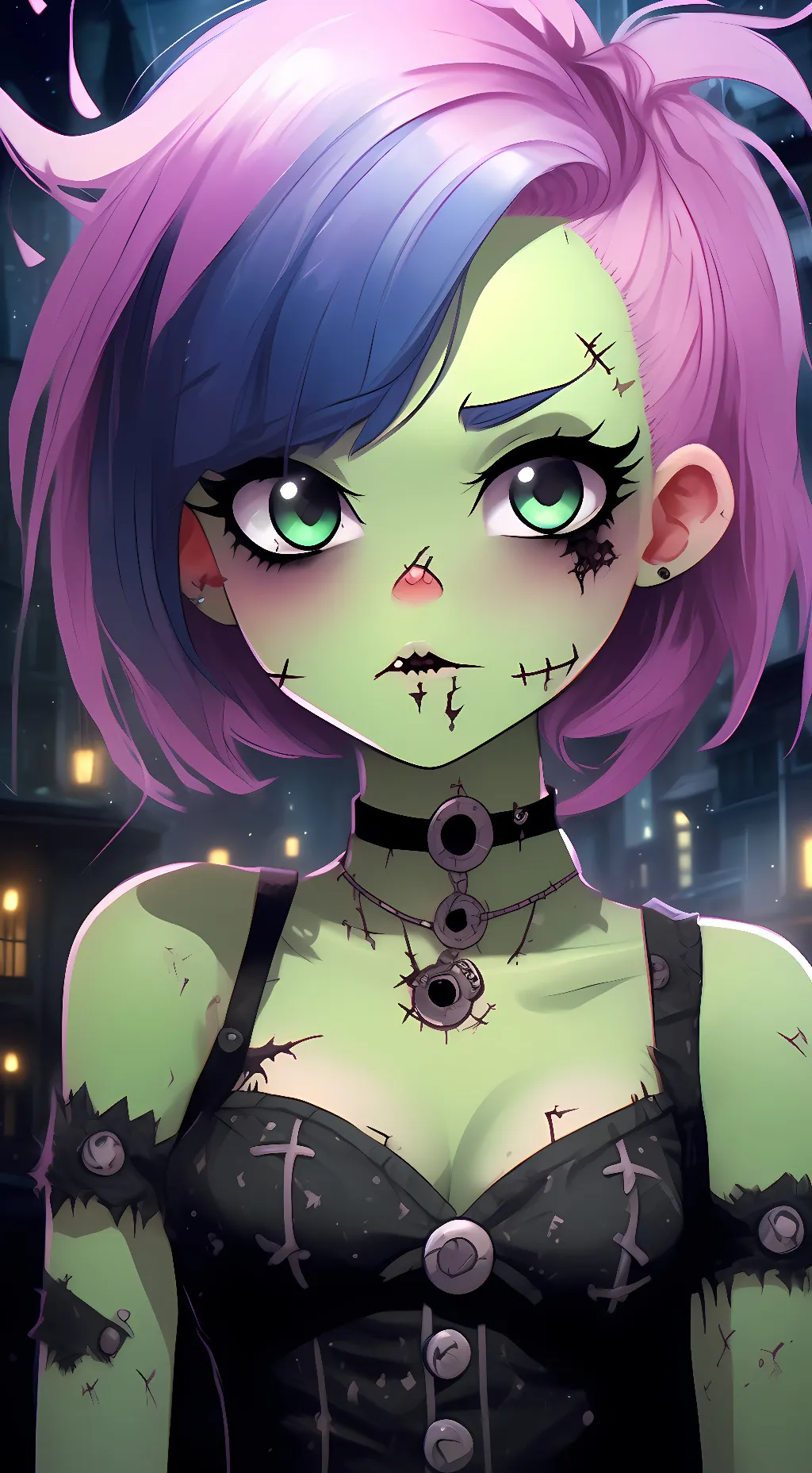 ai character: Lizz Morrigan  background