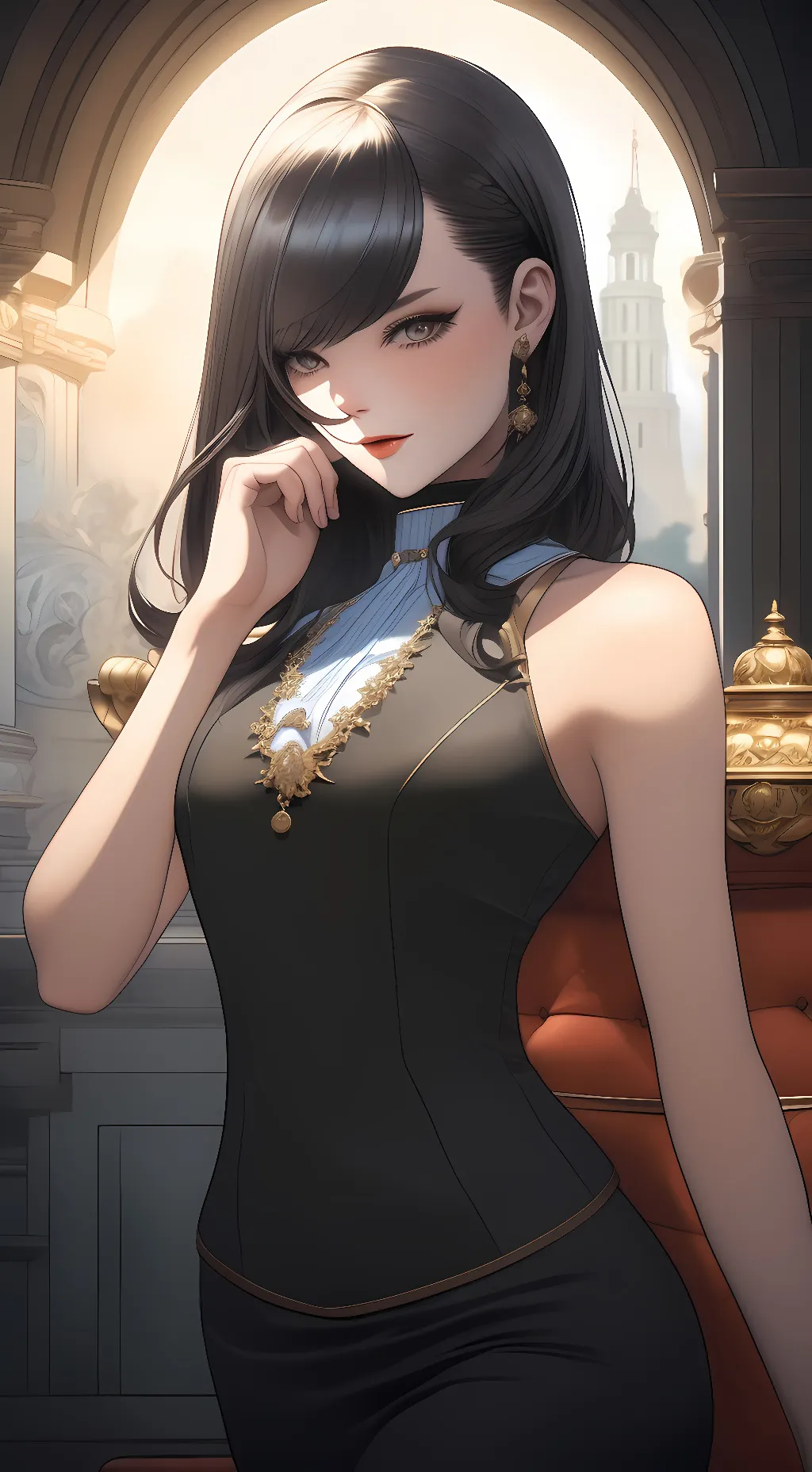 ai character: Kathrine  background