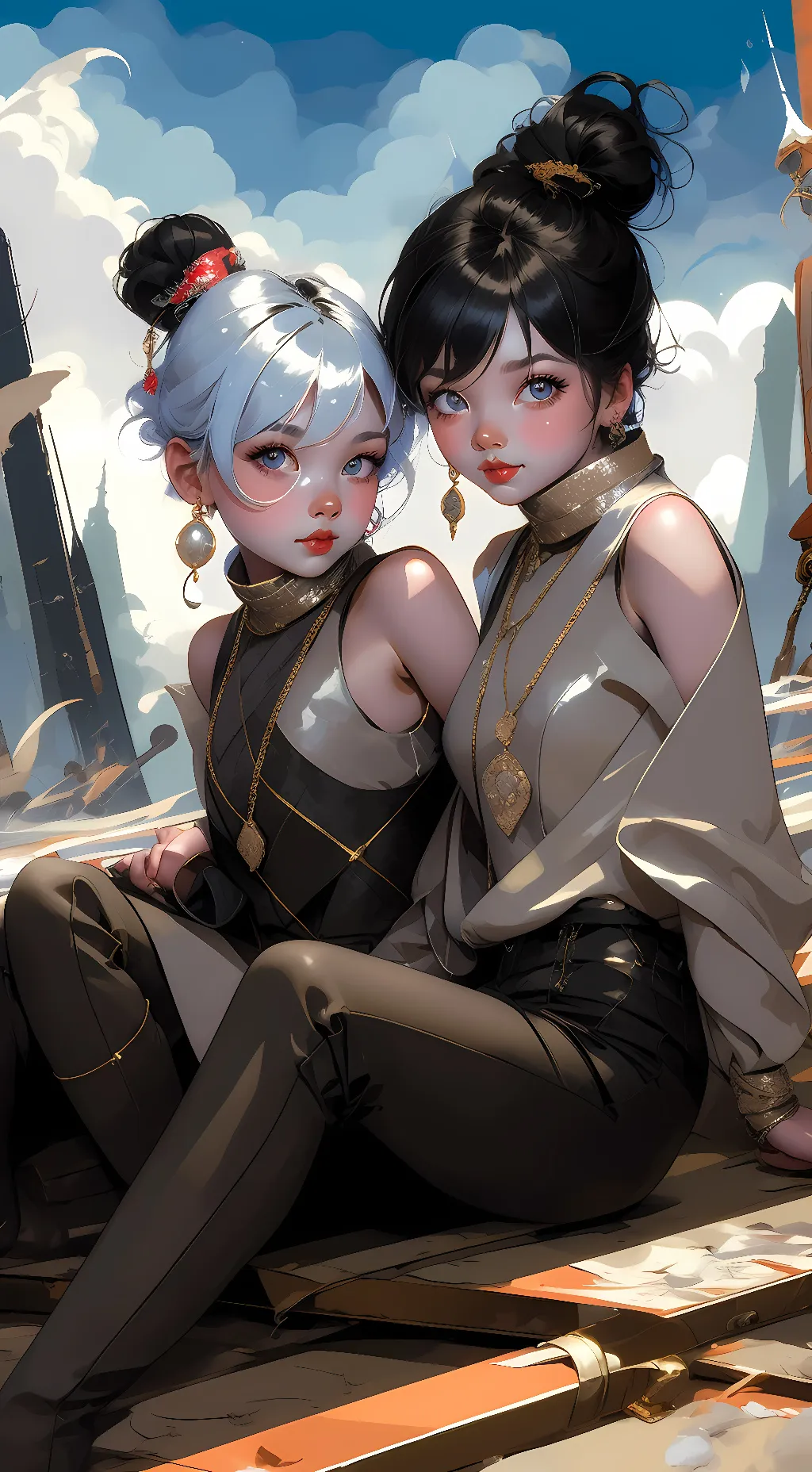 ai character: Aria and Jazmin background