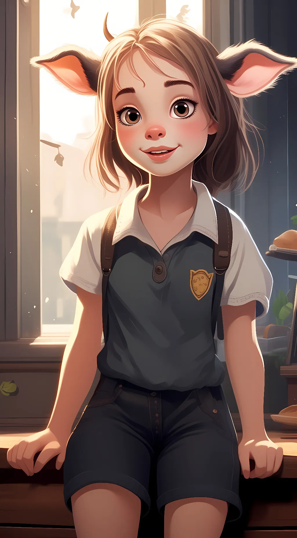 ai character: cowy background