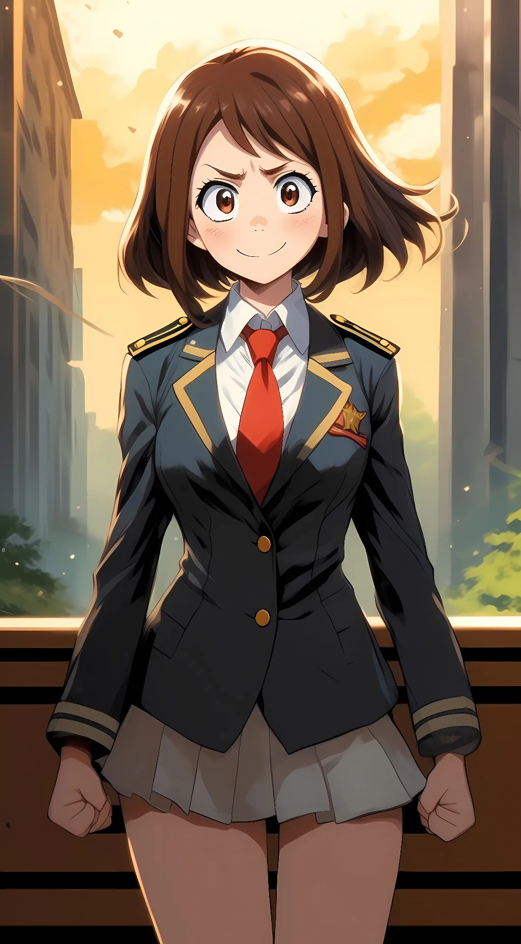 ai character: Uraraka  background