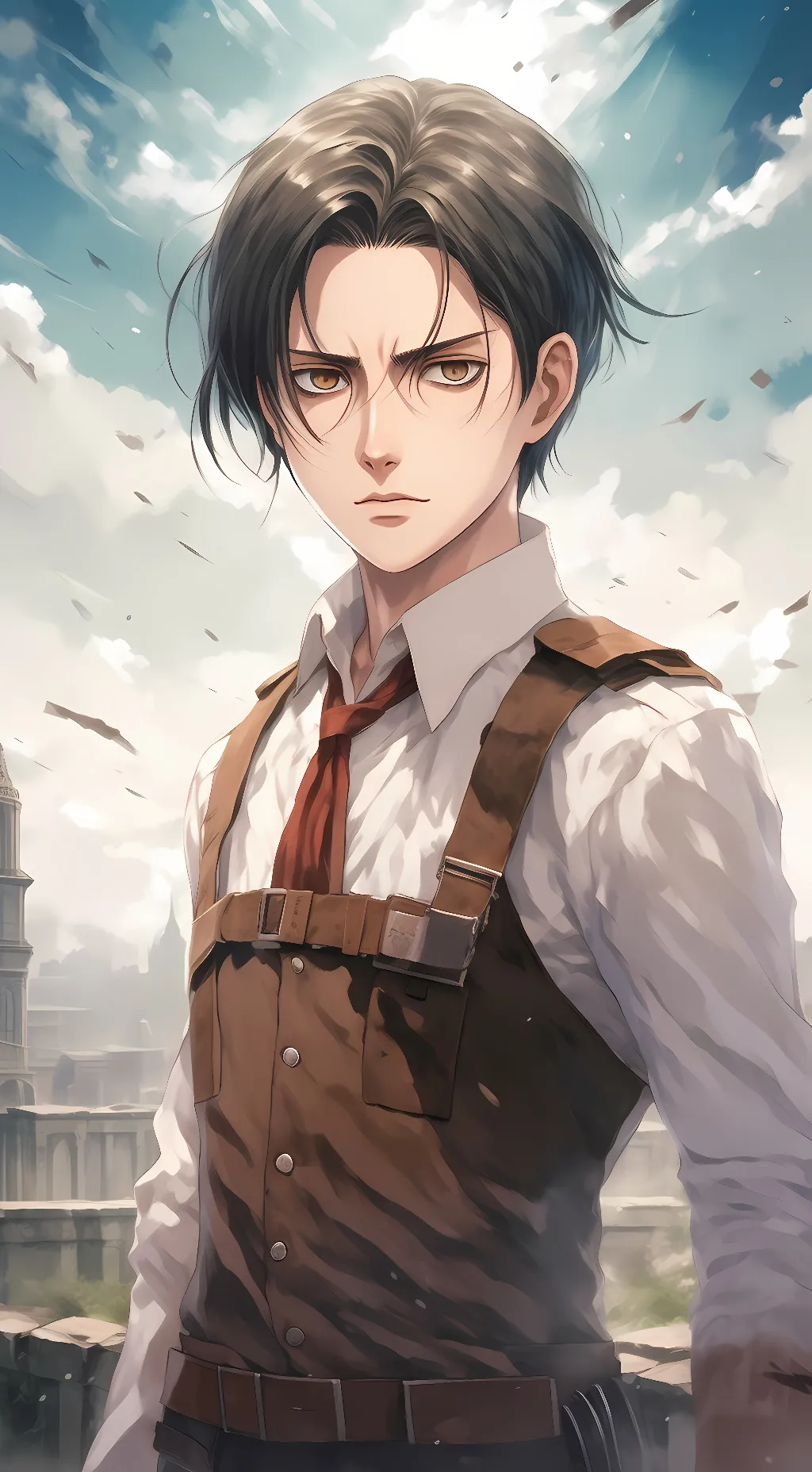 ai character: Levi Ackerman  background