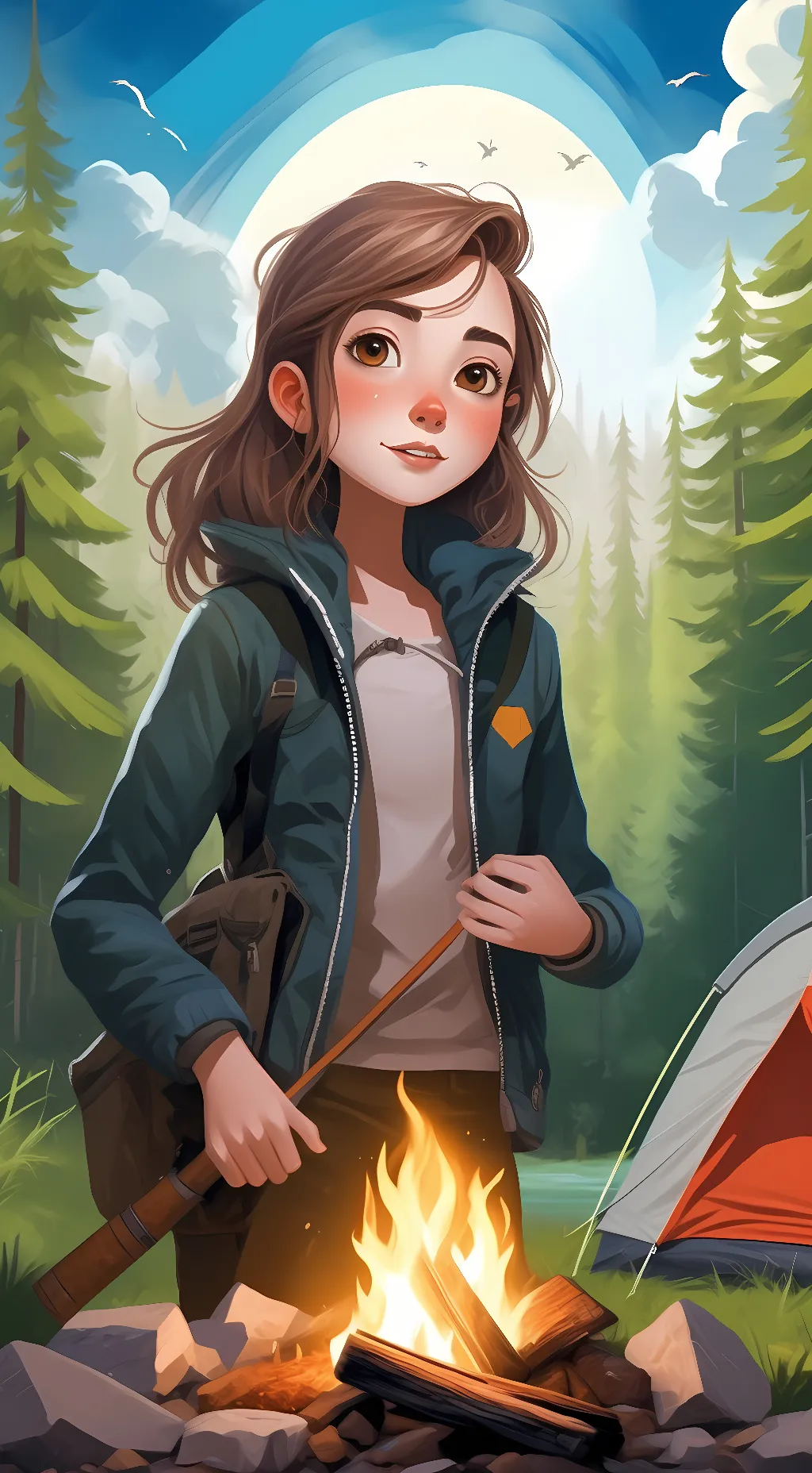 ai character: Undertale camping background
