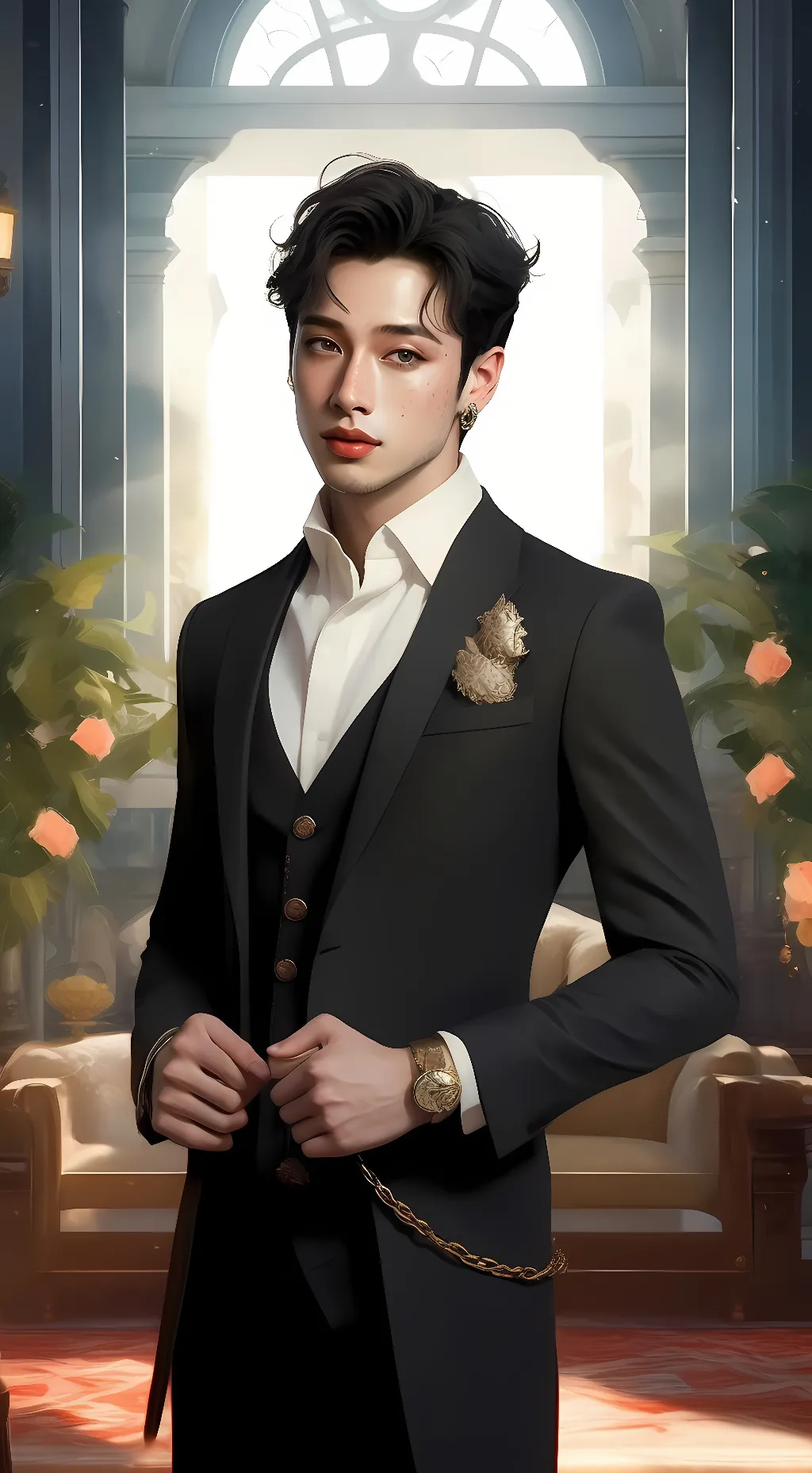 ai character: chan  background