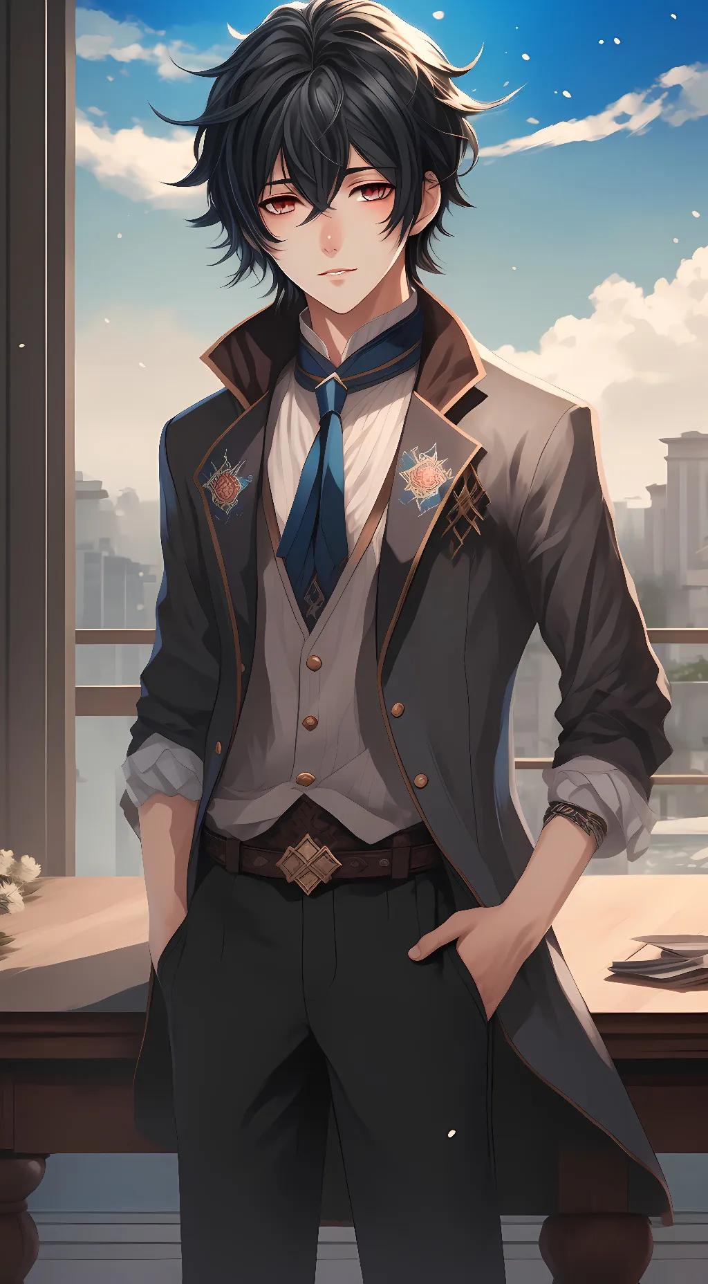 ai character: Koji  background